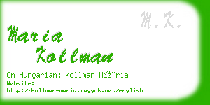 maria kollman business card